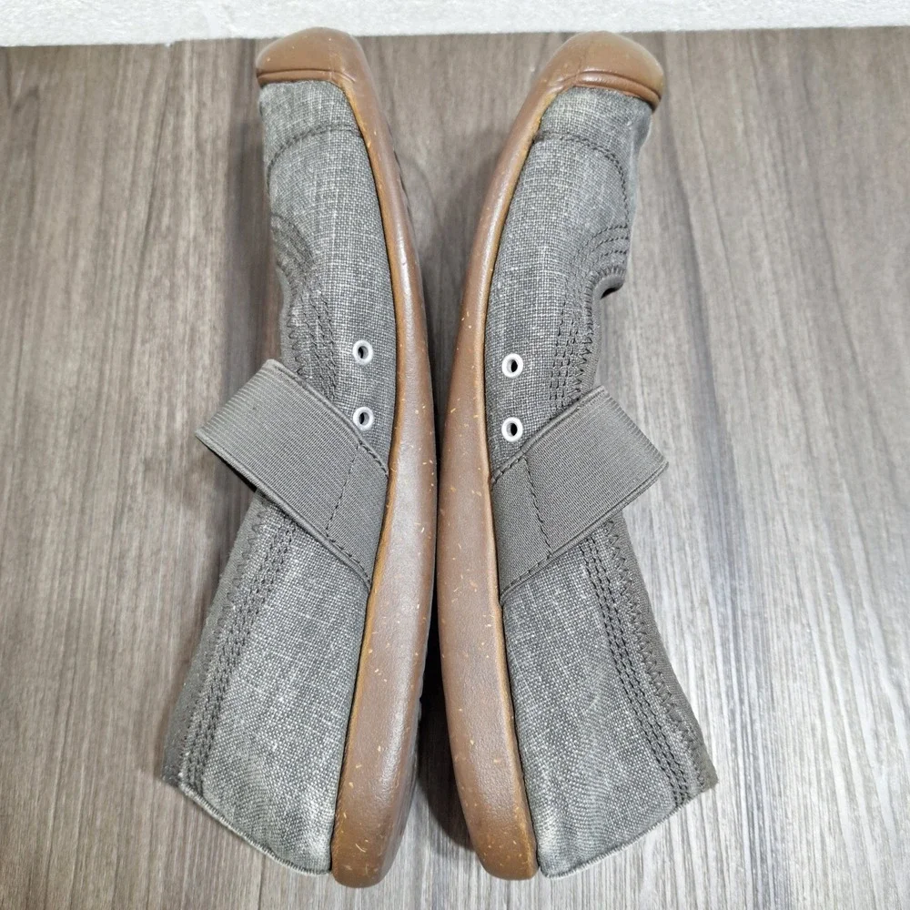 Keen Women's Size 9 Grey Canvas Mary Jane Elastic Strap Flats Shoes Slip On Shoe